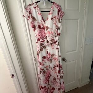 City Chic Floral Wrap Maxi Dress